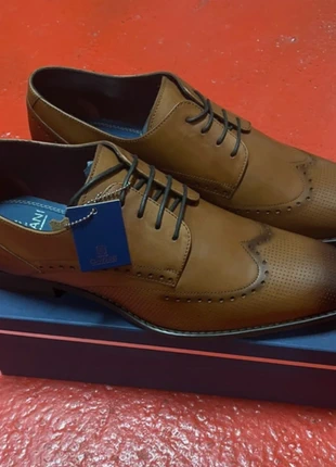 Men’s Cavani Tan Brogue Leather Shoes – Elegant Formal Lace-Up Wedding Footwear, brand: Cavani, condition: New with tags, size: 12, £27.00, £29.05 includes Buyer Protection Pro