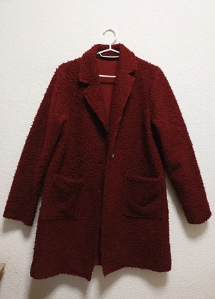 Abrigo rizado burdeos recto mujer, marque: Vintage Dressing, état: Très bon état, taille: M / 38 / 10, 11,00 €, 12,25 € Protection acheteurs incluse