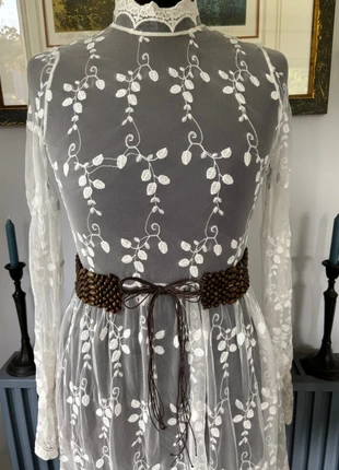 Brown Wooden Bead Vintage Bohemian Tie Waist Belt, brand: Bohemian, condition: Very good, size: 30 inches, £8.00, £9.10 includes Buyer Protection