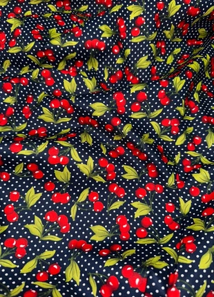 3 mtrs navy blue cherry print cotton fabric, brand: FABRIC, condition: New without tags, size: Other, £15.00, £16.45 includes Buyer Protection
