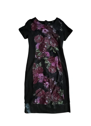 Robe noire vintage manche courte à fleur, brand: Vintage Dressing, condition: Very good, size: M / 38 / 10, €15.00, €16.45 includes Buyer Protection