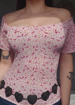 Vintage floral pink top, marca: Vintage, estado: Muy bueno, tamaño: M / 38 / 10, 2,90 €, 3,75 € Protección al comprador incluida