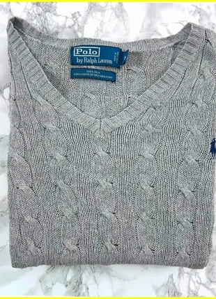 Sweat/Pull Cable Knit ,Torsadé Ralph Lauren Gris / Logo brodé Bleu Marine / Taille M Femme, marca: Ralph Lauren, estado: Muy bueno, tamaño: M / 38 / 10, 52,00 €, 55,30 € Protección al comprador incluida