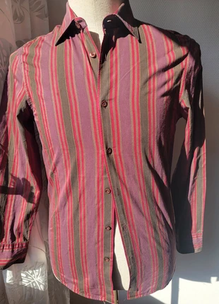Chemise Kenzo manches longues,rayures bordeaux, kaki, rouge et violet taille M (38/40) 100%coton, brand: Kenzo, condition: Very good, size: M, €18.00, €19.60 includes Buyer Protection