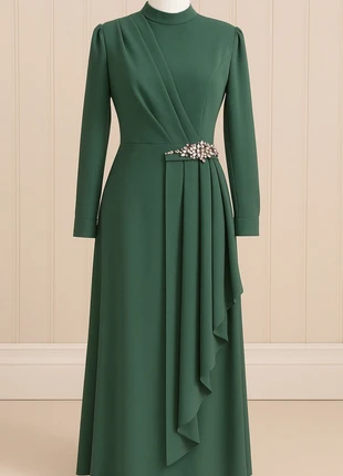 Robe de soirée longue verte, marke: Inconnu, zustand: Sehr gut, größe: XXL / 44 / 16, 60,00 €, 63,70 € inklusive Vinted-Käuferschutz