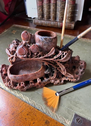 Porte-pinceaux ancien stéatite décor asiatique, brand: aucune, condition: Very good, €52.00, €55.30 includes Buyer Protection