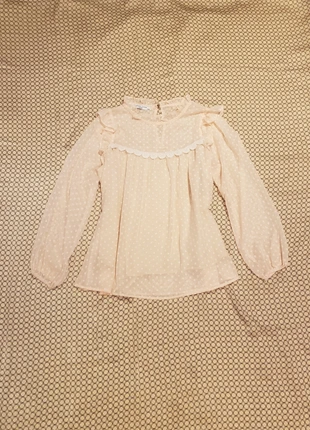 Blouse vintage y2k coquette rose pâle fluide, merk: Vintage Dressing, staat: Heel goed, maat: M / 38 / 10, € 10,00, € 11,20 inclusief Kopersbescherming