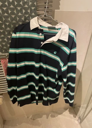 Rugbypolo van carhartt zwart met groen en witte strepen, marca: Carhartt WIP, estado: Muy bueno, tamaño: M, 35,00 €, 37,45 € Protección al comprador incluida