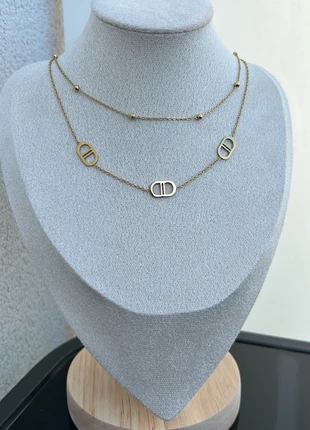 Collier doré double chaînes en acier inoxydable, état: Très bon état, 12,50 €, 13,83 € Protection acheteurs (Pro) incluse