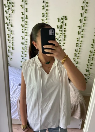 Blouse volante Blanche S, marca: Boutique indépendante, estado: Novo sem etiquetas, tamanho: S / 36 / 8, €3.50, €4.38 inclui Proteção do Comprador