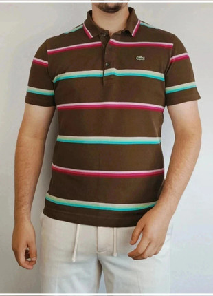 Polo Lacoste devenlay rayée marron multicolore très bon état taille M homme, marke: Lacoste, zustand: Sehr gut, größe: M, 12,99 €, 14,34 € inklusive Vinted-Käuferschutz