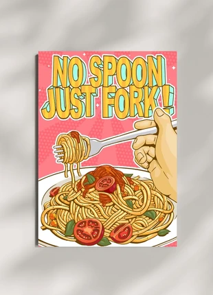 Poster No Spoon Just Fork - formato a4 - Pop Art, marke: The Wolf of Wall Art, zustand: Neu, mit Etikett, 6,50 €, 7,53 € inklusive Vinted-Käuferschutz