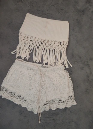 Conjunto calções renda e top Zara, estado: Muito bom, tamanho: S / 36 / 8, €12.00, €13.30 inclui Proteção do Comprador