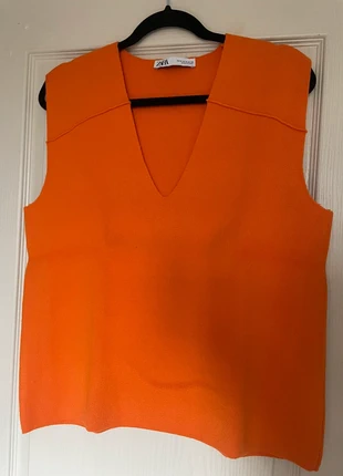 Pull sans manche oversized orange, marque: Zara, état: Neuf sans étiquette, taille: M / 38 / 10, 13,50 €, 14,88 € Protection acheteurs incluse