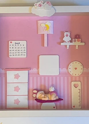 Quadretto decorativo nascita bimba rosa, marque: nessuno, état: Neuf sans étiquette, 40,00 €, 42,70 € Protection acheteurs incluse