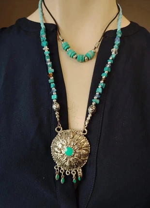 colar turquesa, collier turquoise, collar turquesa, collana turchese, turquoise necklace, marca: Vintage Chic, estado: Muito bom, €12.00, €13.30 inclui Proteção do Comprador