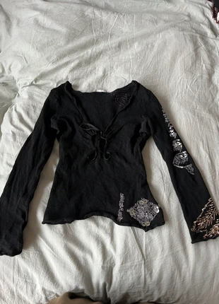 vintage longsleeve top met glitters stefanel, merk: Stefanel, staat: Heel goed, maat: XS / 34 / 6, € 23,00, € 24,85 inclusief Kopersbescherming