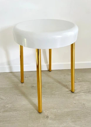 Tabouret vintage doré blanc, brand: Vintage, condition: Very good, €10.00, €11.20 includes Buyer Protection