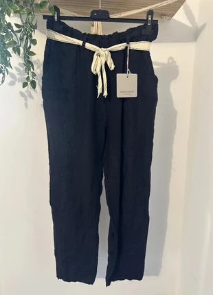 Pantalon Femme bleu marine avec Ceinture – Taille jusqu’au 46, merk: margueritta, staat: Nieuw met prijskaartje, maat: XXXL / 46 / 18, € 14,00, € 15,40 inclusief Kopersbescherming