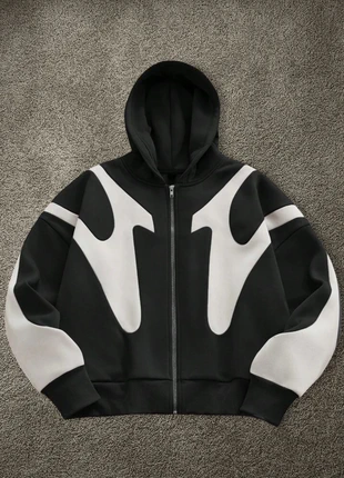 Sweat à capuche Noir et Blanc Zippé « Urbanchill » y2k style | Taille M, brand: y2k, condizioni: Nuovo senza cartellino, taglia: M, €54.99, €58.44 include la Protezione acquisti