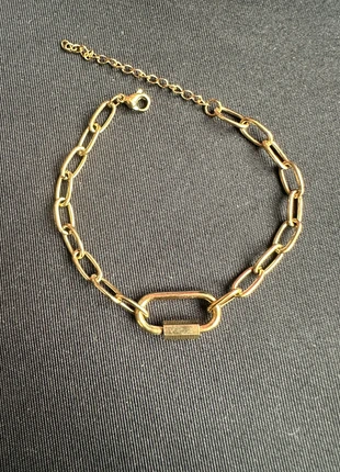 Bracelet grosse maille anneau couleur or acier inoxydable unisexe, brand: passionsdesiles, condition: Very good, €8.00, €9.10 includes Buyer Protection Pro