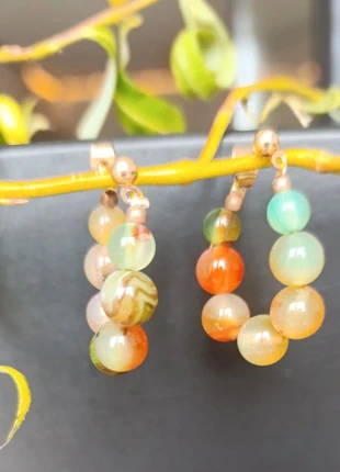 Boucles d'oreilles pierre d'agate véritable, état: Neuf sans étiquette, 12,00 €, 13,30 € Protection acheteurs incluse