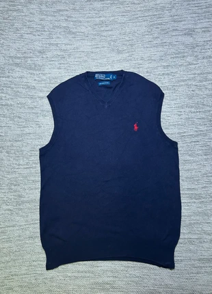 Pull sans manche / Sweat col v ralph lauren couleur uni bleu marine logo rouge S chic old money, marque: Ralph Lauren, état: Très bon état, taille: S, 44,00 €, 46,90 € Protection acheteurs (Pro) incluse