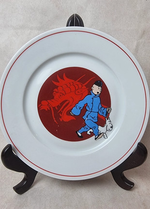Assiette Collector Tintin en Porcelaine – Hergé 1993 – Décor Lotus Bleu, marque: tables &couleurs, état: Bon état, 20,00 €, 21,70 € Protection acheteurs incluse