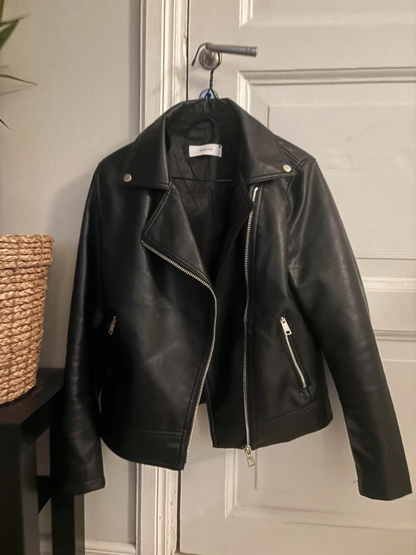 Leather biker jacket