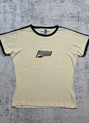 ⭐ T-shirt Puma Beige Logo Noir Vintage Y2K Femme L, merk: Puma, staat: Heel goed, maat: L / 40 / 12, € 24,95, € 26,90 inclusief Kopersbescherming Pro