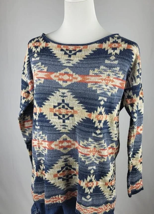 Pull Ralph Lauren Denim & Supply femme S tricot léger motif aztèque bleu orange, marque: Ralph Lauren, état: Très bon état, taille: S / 36 / 8, 23,00 €, 24,85 € Protection acheteurs (Pro) incluse