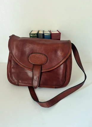 Vintage leren schoudertas bruin | Echt leer | Jaren 70 stijl crossbody bag, marca: Vintage Dressing, estado: Bom, €9.99, €11.19 inclui Proteção do Comprador