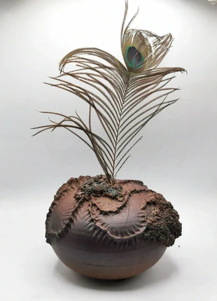 Vase sculpture boule grès vintage, marque: Art, état: Très bon état, 35,00 €, 37,45 € Protection acheteurs incluse