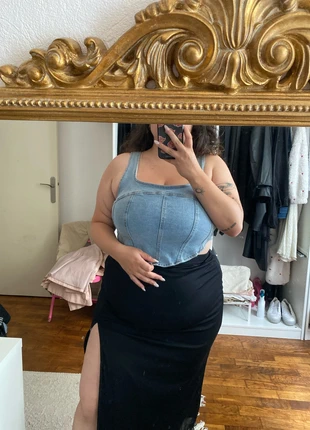 Top corset en jean – SHEIN – Taille 2XL, merk: Shein, staat: Heel goed, maat: 4XL / 48 / 20, € 5,00, € 5,95 inclusief Kopersbescherming