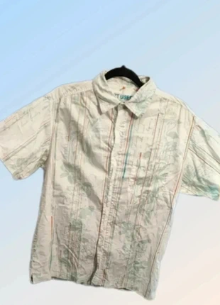 Chemisette hawaïenne pastel OPT User – Taille L – Motifs tropicaux – Excellent état, merk: opt user, staat: Heel goed, maat: L, € 3,20, € 4,06 inclusief Kopersbescherming Pro