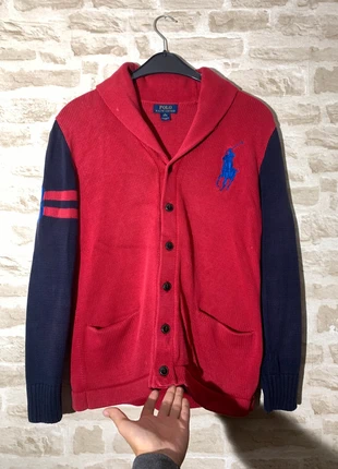 Cardigan vintage Polo Ralph Lauren rare rouge & bleu marine logo brodé n°3, marque: Ralph Lauren, état: Bon état, taille: XL, 70,00 €, 74,20 € Protection acheteurs incluse
