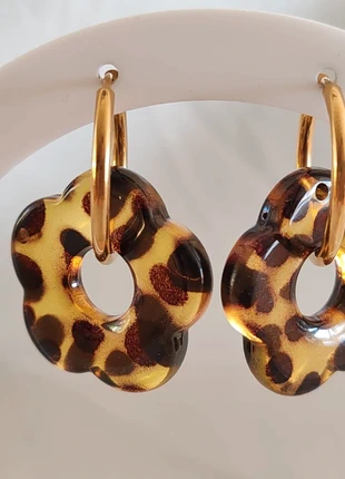 Créoles acier inoxydable doré fleur léopard, brand: Tendance, condizioni: Ottime, €4.99, €5.94 include la Protezione acquisti