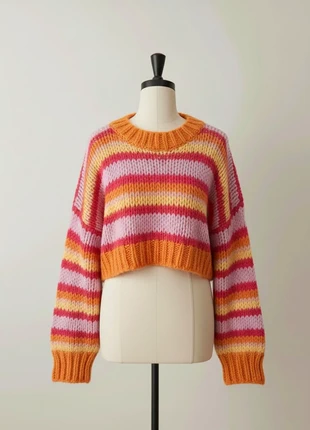 Pull Col Rond à Rayures en Tricot, marque: LAINE, état: Très bon état, taille: S / 36 / 8, 33,00 €, 35,35 € Protection acheteurs incluse