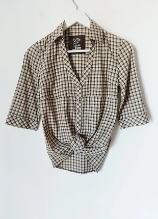 Camisa branco castanho xadrez vichy 100% algodão y2k vintage, marca: Vintage Dressing, estado: Muito bom, tamanho: S / 36 / 8, €8.00, €9.10 inclui Proteção do Comprador