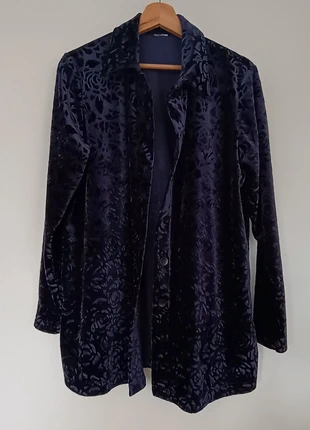 Lang paarsblauw fluwelen vest, staat: Heel goed, maat: M / 38 / 10, € 3,90, € 4,80 inclusief Kopersbescherming
