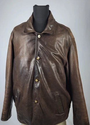 Veste Redskins vintage en cuir véritable marron doublée laine homme XXXL collector années 90, merk: Redskins, staat: Heel goed, maat: XL, € 77,00, € 81,55 inclusief Kopersbescherming Pro