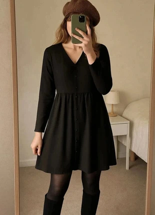 Robe noire coupe évasée babydoll Mademoiselle D Taille 34, merk: Mademoiselle D, staat: Heel goed, maat: XS / 34 / 6, € 45,00, € 47,95 inclusief Kopersbescherming