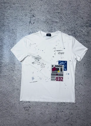 Dsquared2 Graphic “RED2” Tee Made in Italy | Paint-Splatter & Patch Print, brand: Dsquared2, condition: Very good, size: M, €20.00, €21.70 includes Buyer Protection