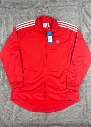 Veste de survêtement rouge coupe longue | Adidas | logo brodé | 42, marca: adidas, estado: Novo com etiquetas, tamanho: XL / 42 / 14, €35.00, €37.45 inclui Proteção do Comprador Pro