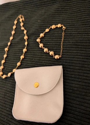 Parure dorée collier + bracelet boules miroir – acier inoxydable luxe, brand: Tendance, condition: Very good, €16.15, €17.66 includes Buyer Protection