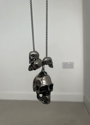 3D skull head silver chain, condition: Very good, £10.00, £11.20 includes Buyer Protection