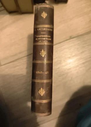 Conférences de Notre-Dame de Paris – R.P. Lacordaire – Tome II – 1861 – Reliure cuir, staat: Goed, € 35,00, € 37,45 inclusief Kopersbescherming Pro