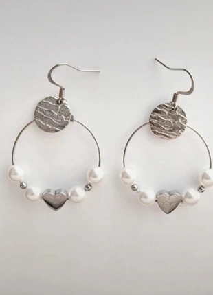 Boucle d'oreille créole coeur argenté, marke: Crystalia Perles, zustand: Neu, 15,00 €, 16,45 € inklusive Vinted-Käuferschutz