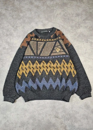 Pull vintage cosby graphique laine acrylique L gris, marca: Vintage Dressing, estado: Muito bom, tamanho: L, €29.00, €31.15 inclui Proteção do Comprador Pro