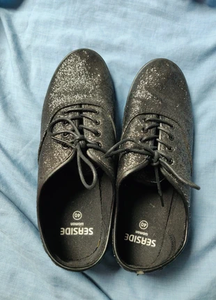 Baskets en toile noires à paillettes Seaside. Taille 40, marke: SeaSide, zustand: Sehr gut, größe: 40, 10,00 €, 11,20 € inklusive Vinted-Käuferschutz